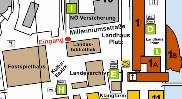 Lageplan für die Phase des Umbaus
