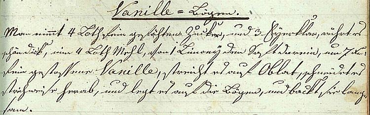 Auszug aus dem Kochbuch von Antonie Pöhrnhoff
